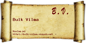 Bulk Vilma névjegykártya